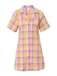 Košilové šaty rákos / fialová / oranžová / pink