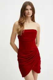Obleka iz velurja CLAUDETTE bordo barva, 58349DB1