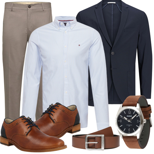 Braun/Beige Business-Schuh/Schnürer/Lederschuh/Oxford Schuh/Vintage Schnürschuh Bullboxer kombinieren