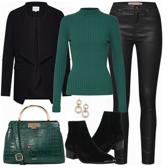 Outfit mit Schwarz Stiefel VERO MODA "VILA"