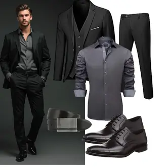 Classic Outfit mit Schwarz/Dunkelgrau Generic "Business Outfit"Look: Classic, Elegant, Moderne, Vintage, Western, Büro, Business