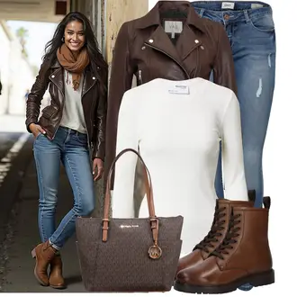 Party Outfits Große Größen mit Dunkelrot/Dunkelbraun/Rot/Grau/Braun Mantel/Bikerjacke/Kunstlederjacke/Lederjacke/Vintage Lederjacke yas, Creme/Weiß/Khaki/Orange Bluse Große Größe/Strick Große/Shirt & Top Große Größe/Basic Top/Strick Top/Strickshirt/Langarm-Shirt/Hemdoberteil/Rollkragenshirt SELECTED HOMME "Freizeit Outfit für den Frühling"