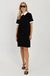 Women's Black Pearl Midi Dress