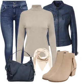 Biker Outfit mit Blau/DunkelBlau Mantel/Bikerjacke/KunstLederjacke/Jacke mit Seitlichem Reißverschluss/Leder Bomberjacke/Lederjacke/Motorradjacke/Vintage Lederjacke Maze "Perfekt Für Den Herbst"