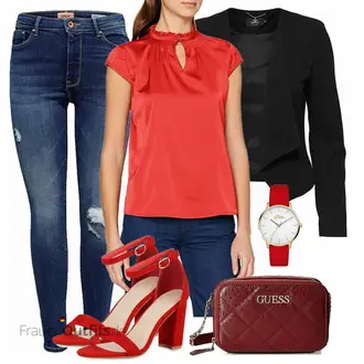 Outfit mit Rot/Dunkelrot High Heel/Sandalen Mit Absatz/Sandalen Mit Blockabsatz SCARPE VITA "Perfekt fürs Büro"