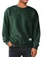 Meilicloth Herren Sweatshirt Raglan Sweat Langarm Crew Neck Casual Pullover Grün M