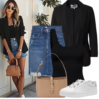 Hodanje Zima Outfit sa Crna Kaput Only "Proljetni Outfit"Look: Jahanje, Razonoda, Raditi, Hodanje