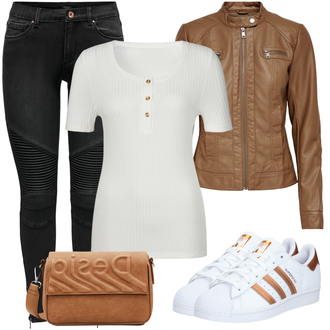 Outfit sa Krem/Bijela Pleteni top/pletena košulja/Majica za plažu/Top za plažu/Pulover za plažu/Tunika za Plažu Lascana "Cool outfit za svaki dan"