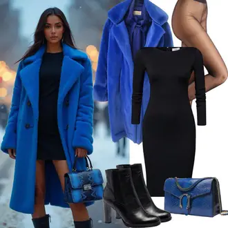 Outfit sa Plava/SvjetloPlava/TamnoPlava Kaput od Kašmira/Vintage Kaput/Dugi kaput/Oversize Kaput/Midi Kaput/Zimski Kaput Vuneni kaput/Teddy Kaput/Kaput od Vunenog Flisa VERO MODA "Stilski zimski outfit"