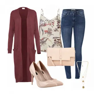 Metallic Outfit mit Grau High Heel Stiefelparadies "Elegant"