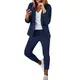 Hosenanzug Damen, Damen Anzug 2 Teilig Business Hosenanzug Set Revers Zweiteiler Damen Weite Hose Slimfit Hosenanzug Damen Festlich Elegant 2 Teilig Hochzeit Große Größe Streetwear Hosenanzug