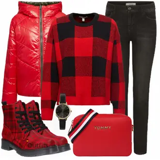 Outfit mit Rot edc "Buntes Herbst Outfit"