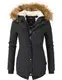 Marikoo Damen Mantel Wintermantel Winterparka Akira Schwarz Gr. M