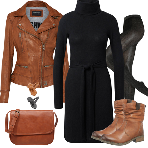 Schwarz Kleid Große Größe/Strick Große/Tunika/Strickkleid/Pulloverkleid/Rollkragenkleid/Winter Strickkleid/Kaschmir-Strickjacke/Morgenmantel/Lange Strickjacken/Stehkragen-Strickjacke/Wickelstrickjacke About You kombinieren mit Braun/Rot/Beige Biker Boot/Flache Stiefelette/Leder Stiefelette/Gefütterte Stiefelette/Sommerstiefelette/Vintage Stiefelette/Winter Stiefelette/Stiefel Mit Reißverschluss Rieker
