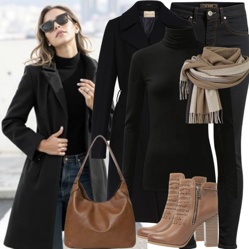 Comment poter Noir Manteau en Loden/Manteau Mi-long/Manteau en Laine/Manteau de Laine/Manteau en Cachemire nly by nelly avec Noir Jeans Veste en Cuir/Jean Taille Haute/Jean Motard/Veste d'Hiver/Chaussures en Cuir/Jeans Thermiques/Jean Push-up/Jean Coupe Slim ONLY (tall)