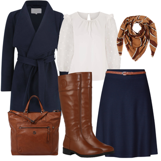 Outfit mit Braun Stiefel ESPRIT "Elegantes Winter Outfit"