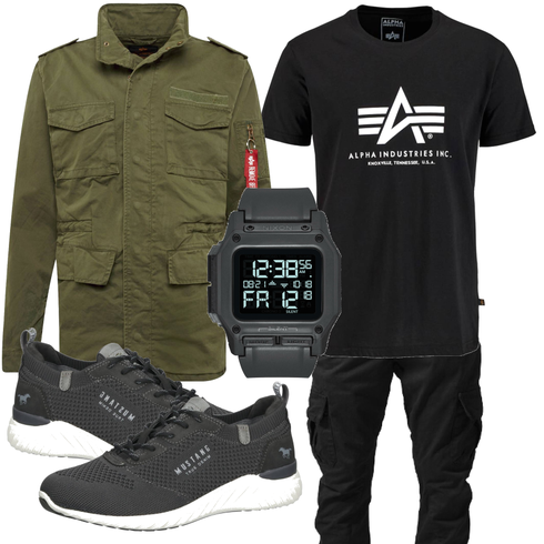Weiß/Schwarz Bluse Große Größe/Shirt & Top Große Größe/T-Shirt Training/Funktions T-Shirt/Umstands T-Shirt/Print Shirt/Laufschuhe für Männer/Muskelshirt/Kurzarm T-Shirt Alpha Industries kombinieren