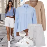 Old Money Style weiße Shorts image
