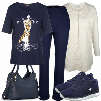 Outfit mit Schwarz Sneaker Kangaroos "Caroline"