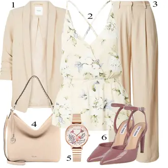 Outfity pro léto Len s Béžová/Oranžová/Hnědá/Khaki Plisovaná kalhoty/Kalhoty s Vysokým Pasem/Lněné Kalhoty/MarLene Kalhoty/Palazzo Kalhoty/Tradiční Kalhoty/Široká Kalhoty/Kalhoty s nášivkou uprostřed/Kalhoty se Štěrbinou/Mušelínové kalhoty Leger by Lena Gercke "Outfit na léto"