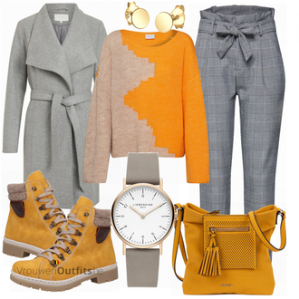 Outfit met geel Laars Rieker "VILA STIJL"