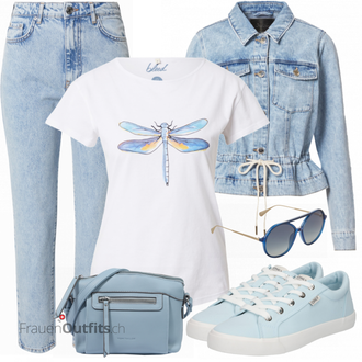 Outfit mit Blau/Grau Jeans Gina Tricot "Perfekt für den Frühling"