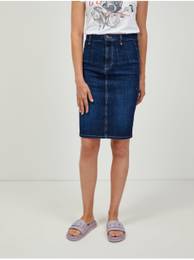 Dark blue denim skirt