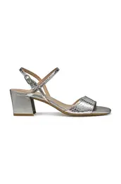 Usnjeni sandali D NEW ERAKLIA 50 srebrna barva, D45RNB 000KY C1007