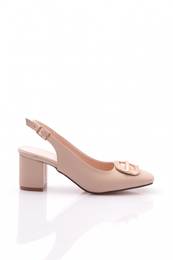 K661 Women's Open Back Metal Accessory High Heel Shoes