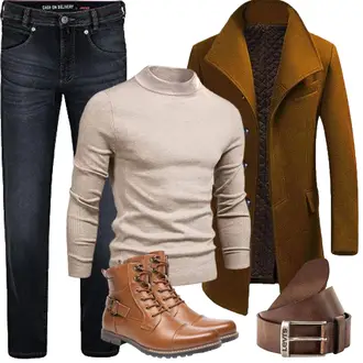 Winter Outfits Moderne mit Dunkelgrün/Braun/Khaki/Dunkelrot Allthemen, Bruno Marc "Winter Outfits"Look: Stil, Indoor, Western, Business, Coole, Smart Casual, Französische, Schön, Moderne, Classic, Rad, Glanz