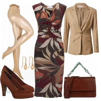 Elegante Outfits Silvester mit Gold Ohrhänger/Ohranhänger/Ohrclip Pilgrim "Elegantes Herbst Outfit"Look: Valentinstag, Silvester