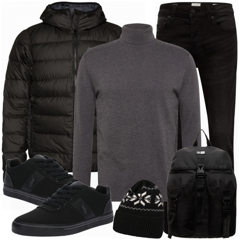 Schwarz Accessoire Hut About You kombinieren