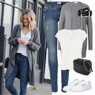 Anniversaire Hiver tenues avec Gris clair/Gris/Gris foncé Tricot Grande Taille/Cachemire-Cardigan/Cardigans Longs/Cardigan d'Hiver/Cardigan en Laine/Cardigan Cache-cœur S.Oliver "Tenue de printemps"Look: 50ème anniversaire, 40ème anniversaire, Anniversaire, 70ème anniversaire, 60ème anniversaire, Fête de l'Aïd, Concert de pop, École