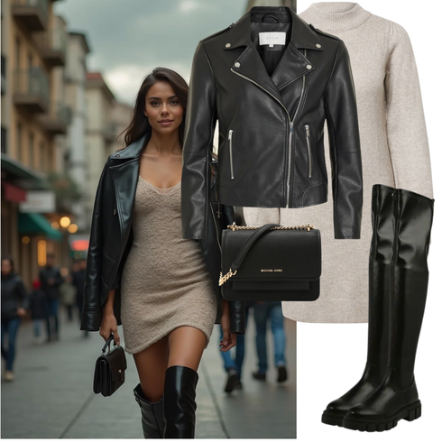 Schwarz Flache Overknee Stiefel/Kniehoher Stiefel/Leder Overknee Stiefel/Langer Stiefel/Overknee Stiefel About You kombinieren mit Grau/Braun/Khaki/Beige Strick Große/Kaschmir-Strickjacke/Morgenmantel/Lange Strickjacken/Rundhals-Strickjacke/Stehkragen-Strickjacke/Winter Strickjacke/Wolle Strickjacke/Longpullover/Kleid Große Größe/Tunika JdY