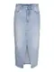 VERO MODA Damen Wadenlanger Denim Jeansrock mit Schlitz 5-Pocket Maxi Skirt, Farben:Hellblau, Größe:L