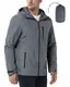 33,000ft Regenjacke Herren Wasserdicht Outdoorjacke Leichte Freizeitjacke Packbare Windjacke Fahrrad Regenmantel mit Kapuze hellgrau L