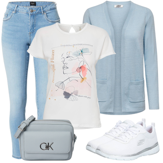 Flex Appeal 3.0 Outfit sa Siva/Bijela/Krem Tenisica za golf/cipela za trčanje/Tenisica za tenis/Tenisica za fitness/Obuća za trening/gimnastička papuča Skechers "Outfit za svaki dan"