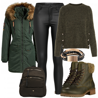 Outfit mit Schwarz Stiefel Bullboxer "dunkel"
