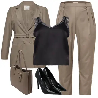 Mit Gürtel Outfit mit Braun/Khaki/Grau/Beige Mantel/Trachtenblazer/Blazerjacke/Boyfriend Blazer/Cargoblazer/Lässiger Blazer/Lederjacke/Zweireiher Blazer/Eleganter Blazer/Longblazer/Oversize Blazer/Lederjacke für Männer guido maria kretschmer curvy "Eleganter Look"