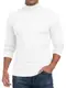 QIXING Herren Thermo Unterhemd Langarm Rollkragen Funktionsshirt Winter Warm Thermounterwäsche Oberteil (Weiß, M)