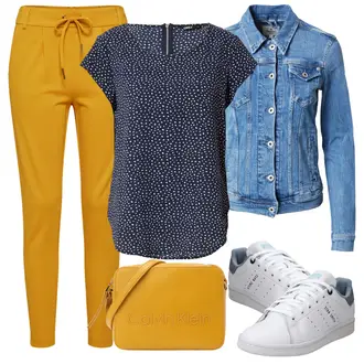 Katoen Bavlna Outfit s Oranžová Dlouhé Šaty/Slim Fit Džíny/Dlouhé Kardigany/Dlouhý Svetr/Taška Přes Rameno/Dlouhý Zimní Kabát/Dlouhá tylová sukně/Doplňek Calvin Klein "Vzhledy pro volný čas"