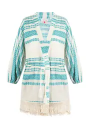 Kimono tirkiz / bijela