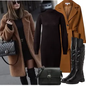Cowgirl Outfit mit Schwarz/Dunkelrot Flache Overknee Stiefel/Kniehoher Stiefel/Langer Stiefel/ReitStiefel/WeitschaftStiefel MARCO TOZZI "Frühling outfit"Look: Uni, Schick, Coole, Cowgirl, Oversize, Unisex