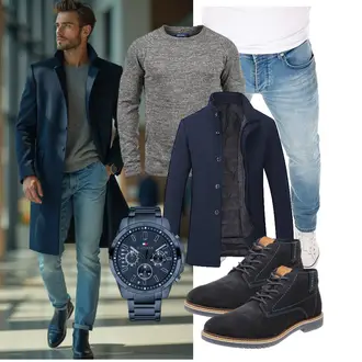 Laufen Winter Outfit mit Dunkelblau YOUTHUP "Freizeit Outfit"Look: Fitness, Freizeit, Laufen, Reiten, Apres ski