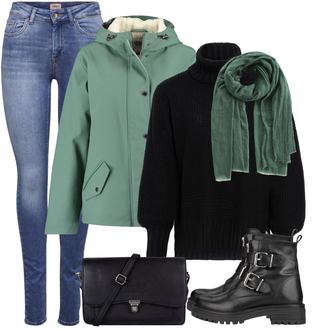 Outfit met zwart Opstaande kraag cardigan/Winter vest/Gebreide Poncho/Wollen vest/Cardigan met ronde hals/Kasjmier cardigan Knit Factory "Perfect Voor De Winter"