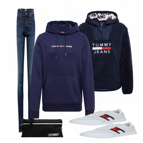 Grau Schuh Sneaker Tommy Jeans kombinieren