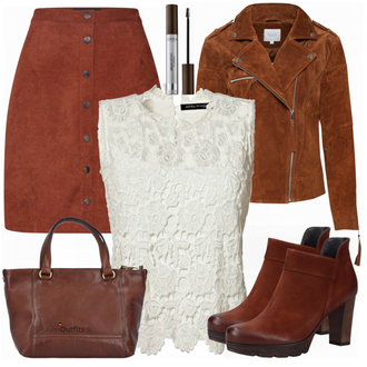 Outfit mit Braun Stiefel Paul Green "Heine Bluse"