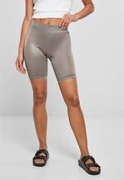 Women's synthetic leather bib shorts for asphalt