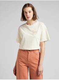 Cream women's T-shirt with print - Women's