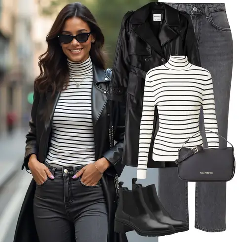 Comment poter Blanc/Marron Pull à Col Montant/Pull Rayé/Pull à Col Roulé/Chemisier Grande Taille Only avec Gris clair/Gris foncé/Gris Chemise Formelle/T-shirt/Jean Coupe Régulière/Jeans Femme Longueur 7/8/Jean Taille Haute/Veste d'Hiver/Jean Large/Jean Dad/Girlfriend Jeans/Jean Court/Jeans avec Fente/Mom Jean Only
